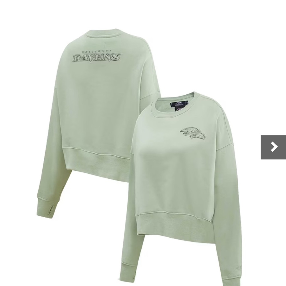 NFL - WOMEN’S BALTIMORE RAVENS PRO STANDARD GREEN NEUTRAL PULLOVER SWEATSHIRT